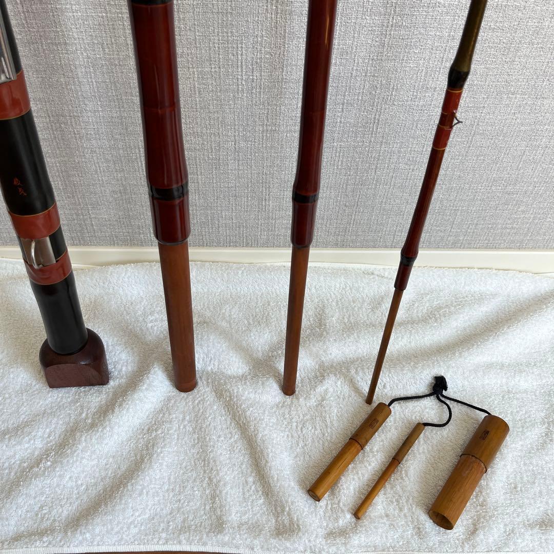 石鯛和竿　俊貞作　総巻総塗り竹竿　石鯛竿　美品