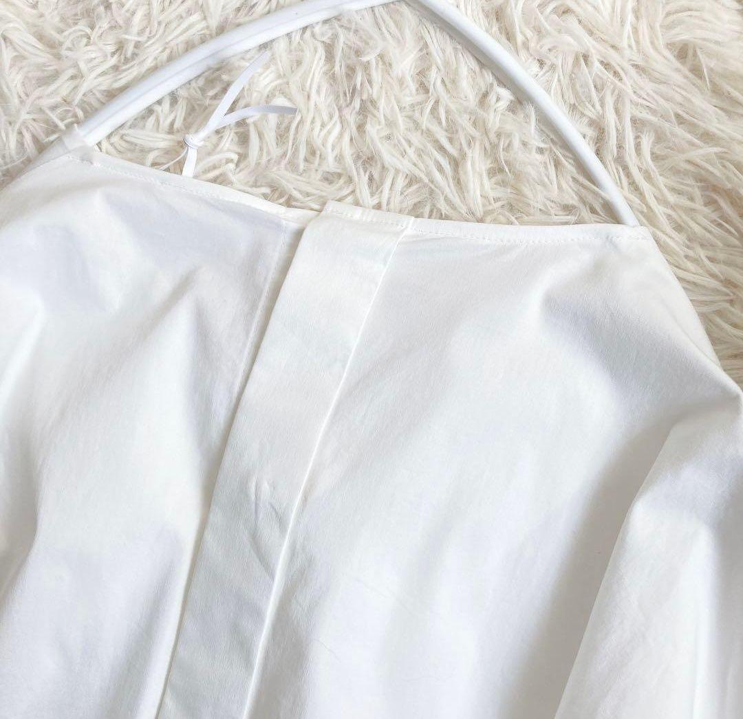 【未使用】エンフォルド フロントツイストビッグカフスオーバーサイズシャツ 白