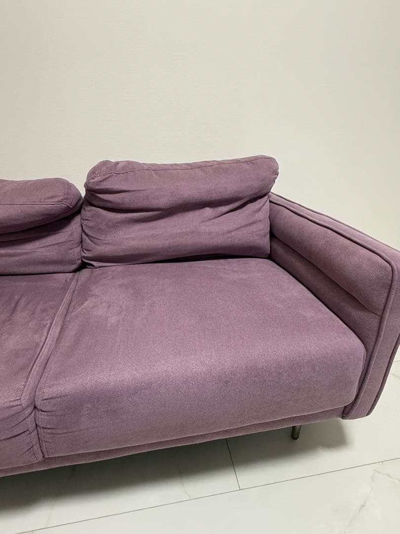 モダンデコ　ソファー2人掛け コンパクト　オールドラベンダー