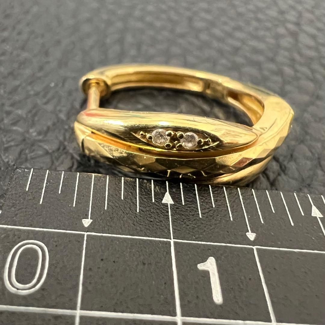 (B051202) K18ピアス ダイヤ 中折れピアス 18金 YG