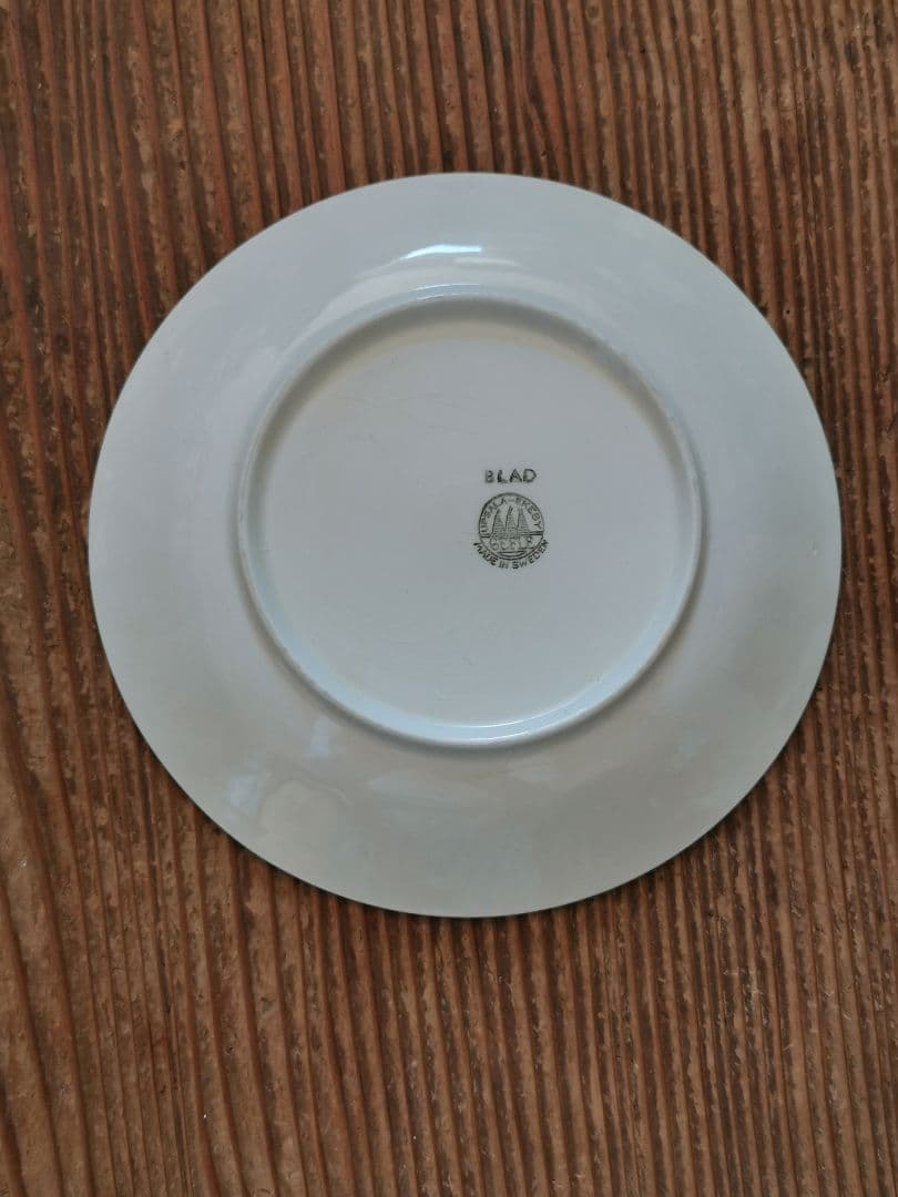 ヴィンテージ スウェーデン イェフレ ブラード リーフ 葉の線描と点描 プレート