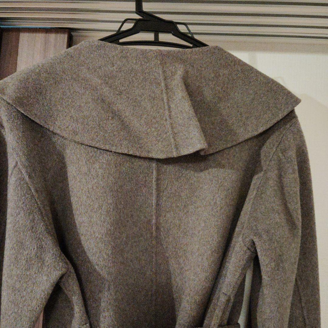 NOBLE ノーブル リバーオーバーカラーミディコート グレーA