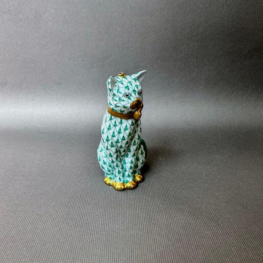 希少FIRST EDITION 初回生産　Herend フィギュリン　猫　置物