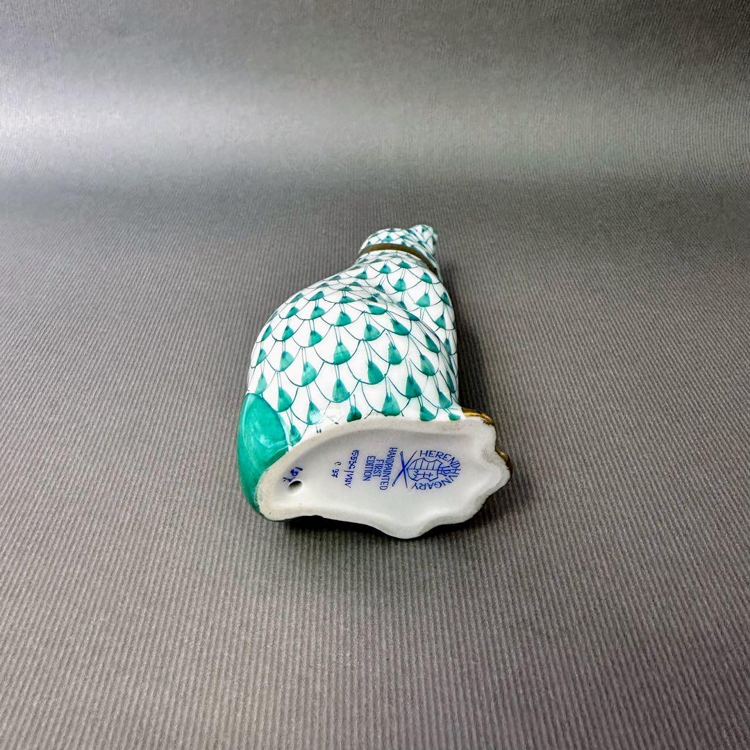 希少FIRST EDITION 初回生産　Herend フィギュリン　猫　置物