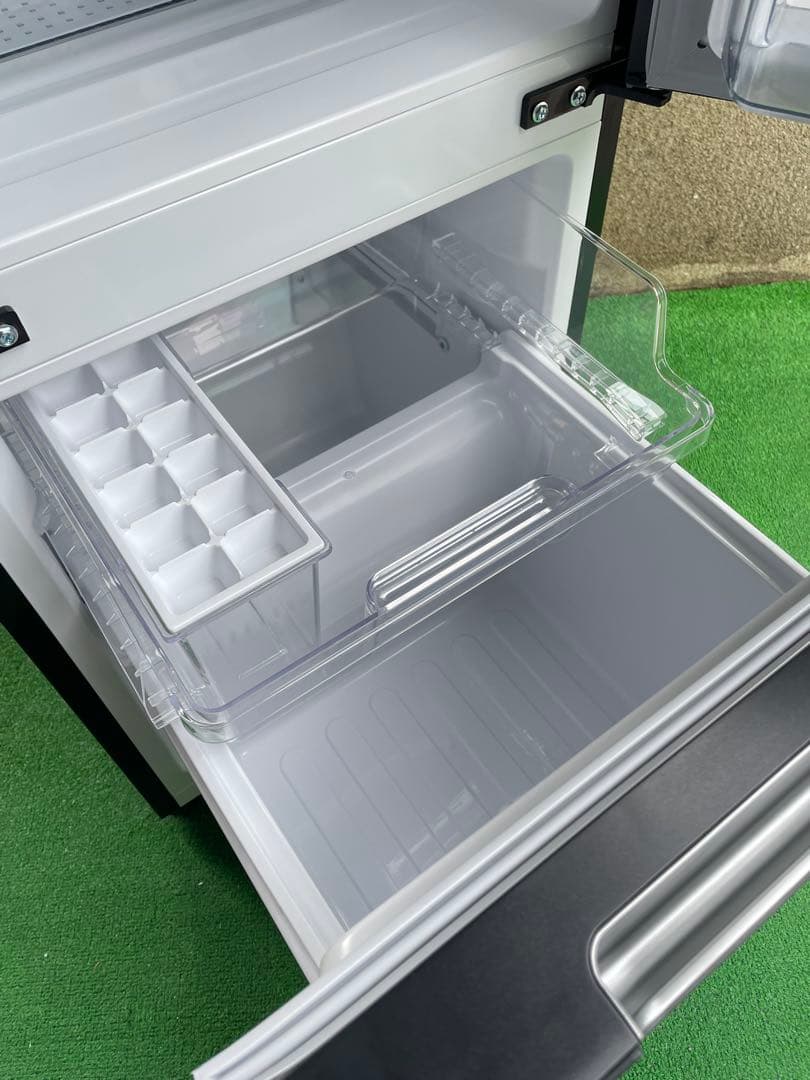 737美品✨ シャープ ガラストップ 左右つけかえどっちもドア 冷蔵庫 ブラック