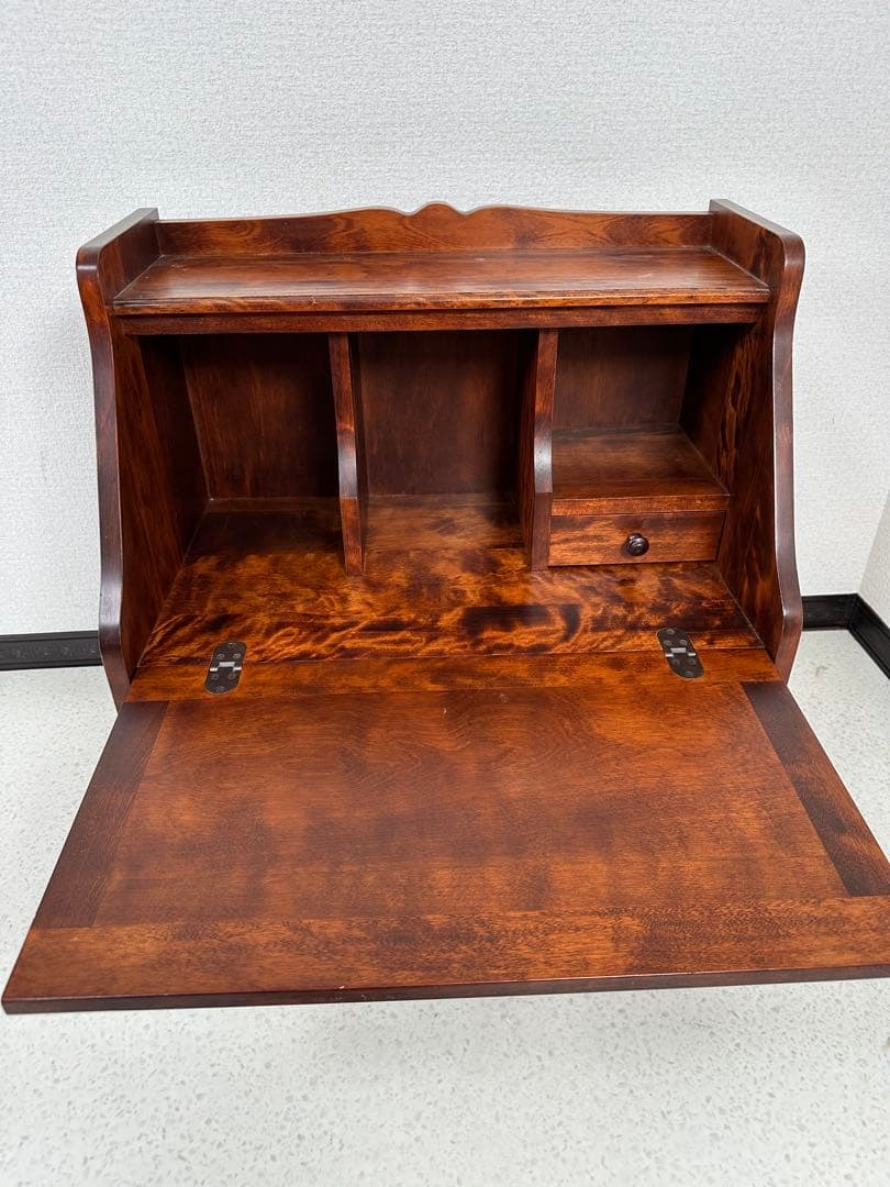 蝦夷民芸 えぞインテリア ライティングビューロー 学習机 書斎 机※i4※