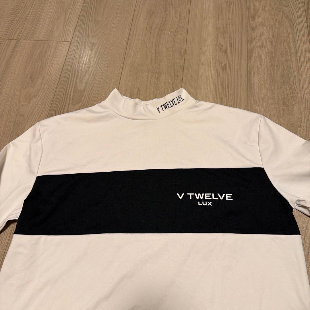 V TWELVE LUX モックネック XL ホワイト/ブラック