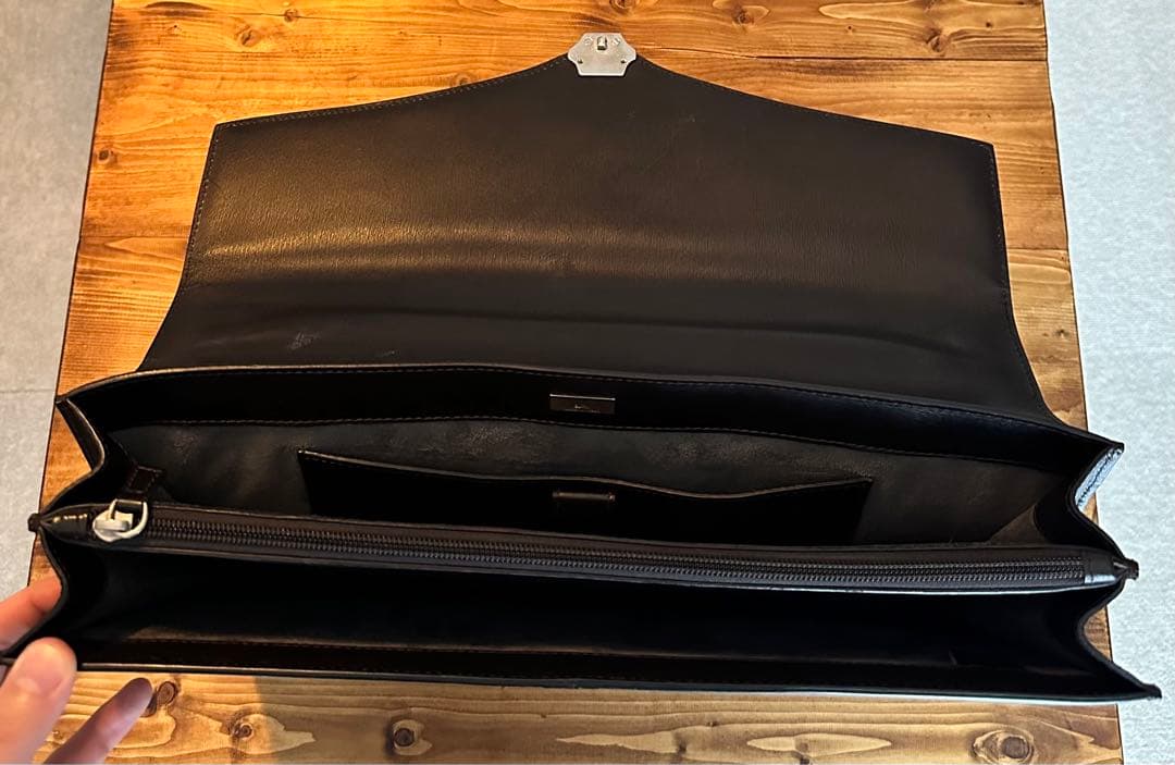 dunhill 茶レザー ビジネスバッグ