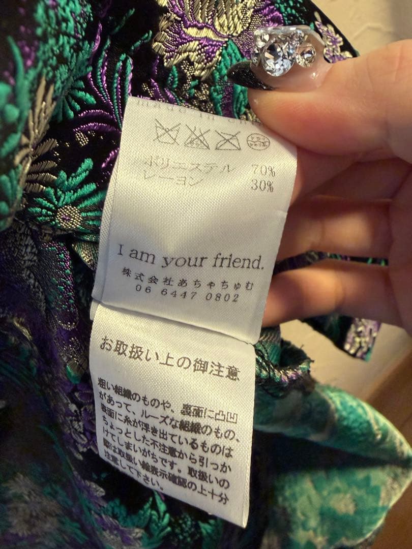 あちゃちゅむ 花柄　チャイナ風ワンピース