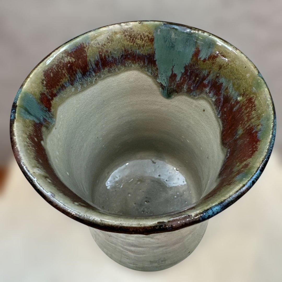 壺屋焼.仁王窯.辰砂.緑釉.花器.壺. 希少品