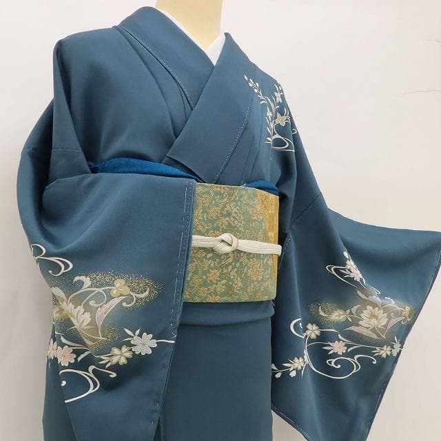 美品 金駒刺繍 正絹 着物 トールサイズ“最上の美を花開く女王！”訪問着 D-5