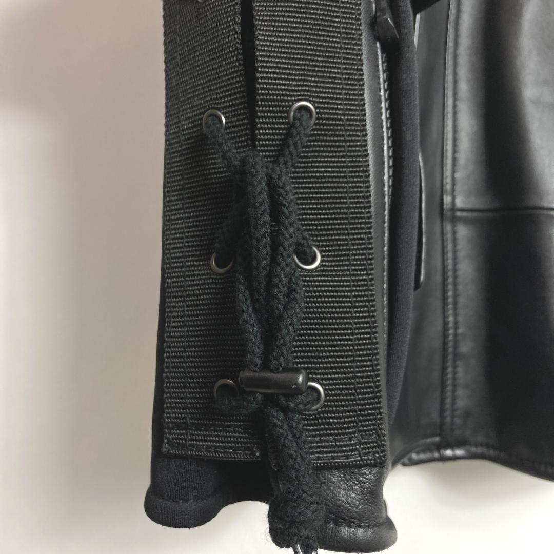 美品 アヴィレックス AVIREX ラムレザー コンバットベスト本革 黒色M