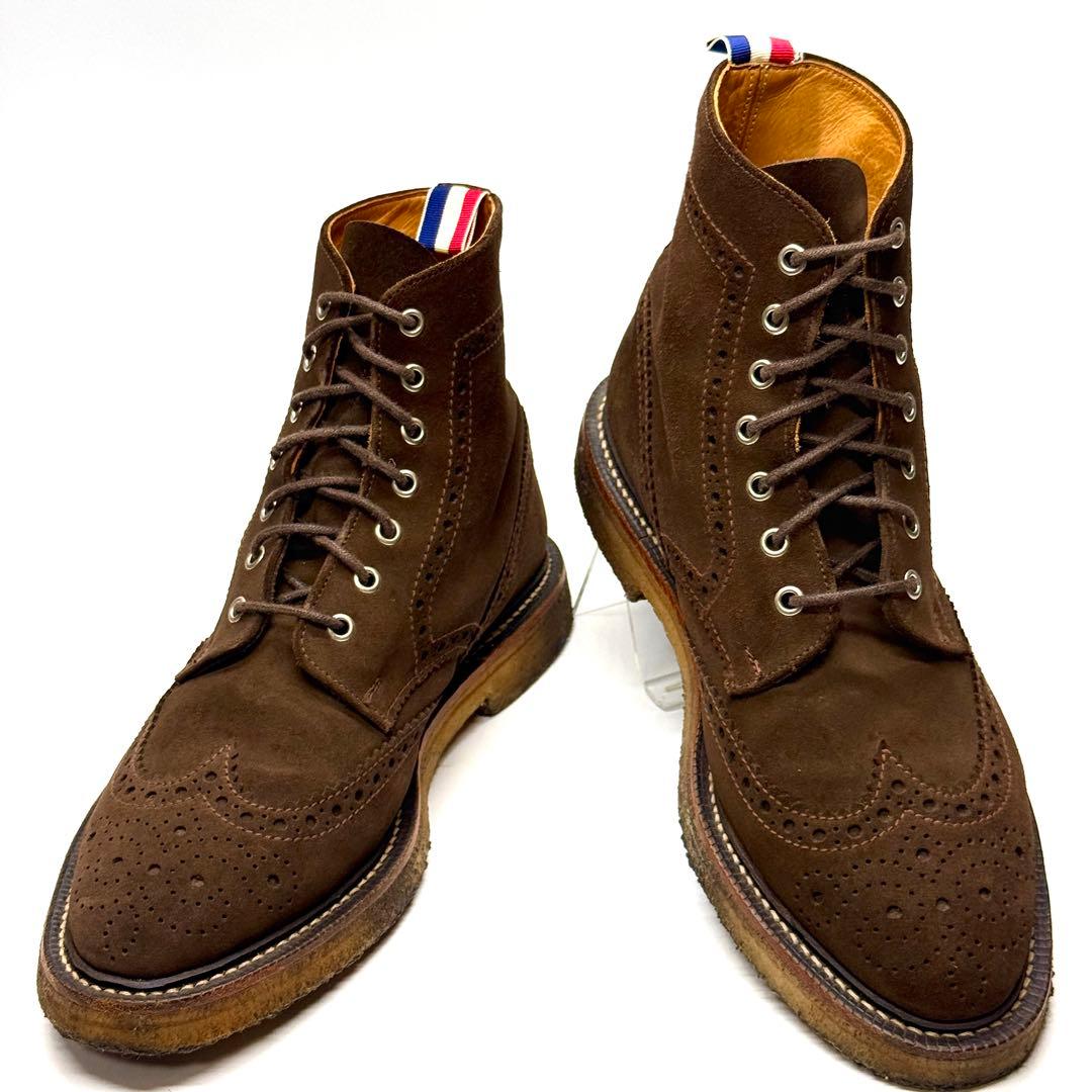 THOM BROWNE トムブラウン レースアップブーツ スエード トリコロール
