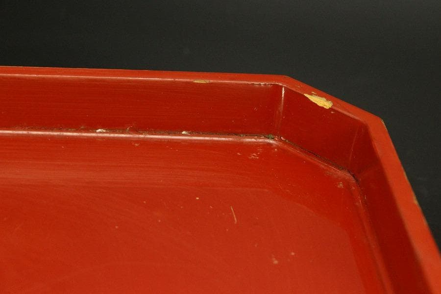 中国美術 色絵 女人紋 筆架 香合 六件 朱塗盆 文房四宝 まとめて(A726)