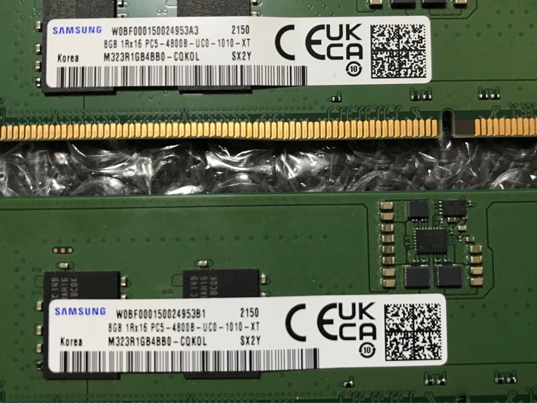 DDR5 メモリ 8GB PC5-4800B 8GB×2枚