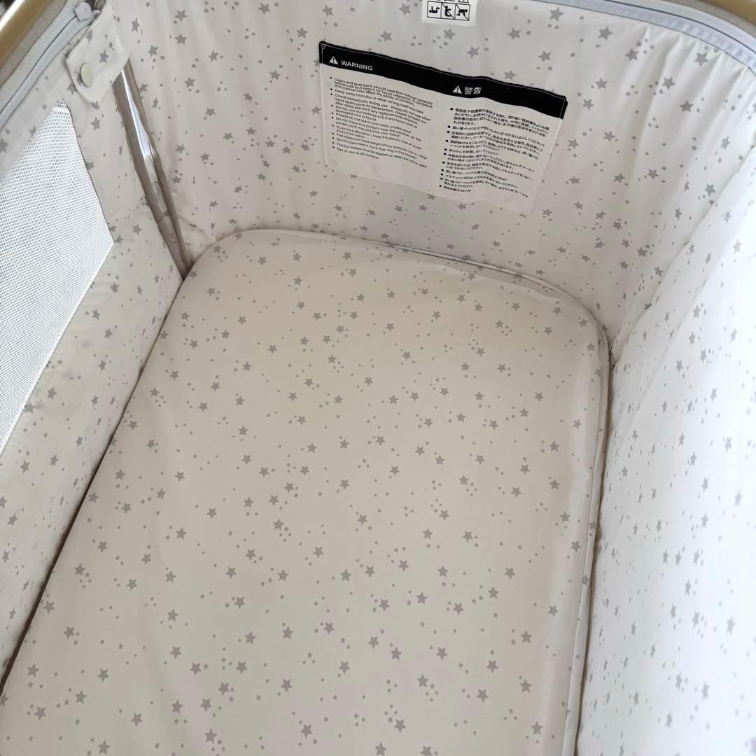 HZDMJベビーベッド＊折り畳み可＊高さ調節可＊ベージュ