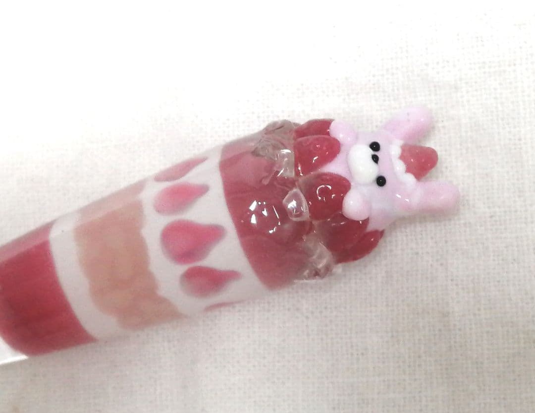 ピンクうさぎパフェ　ガラスペン