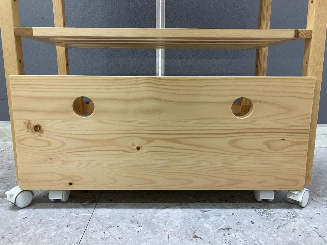 LOWYA キッチンワゴン キャスター付き ナチュラル