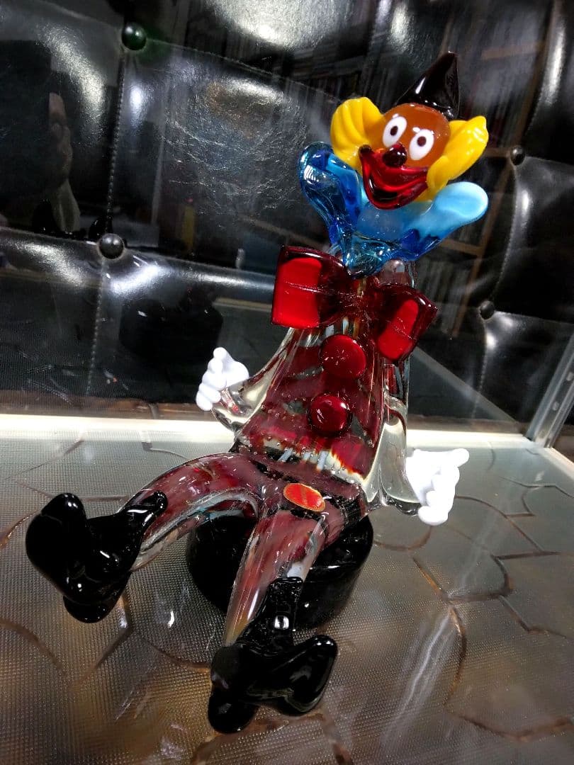 ムラーノガラス ガラス細工 イタリア製 ピエロ 道化師 ヴィンテージ 希少