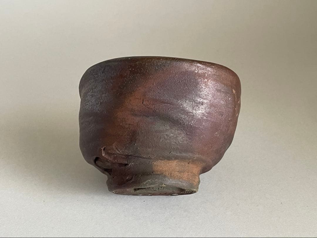 島武己(武巳) 茶碗 お碗 共箱付き やちむん 焼締め 茶道具　検索:國吉清尚