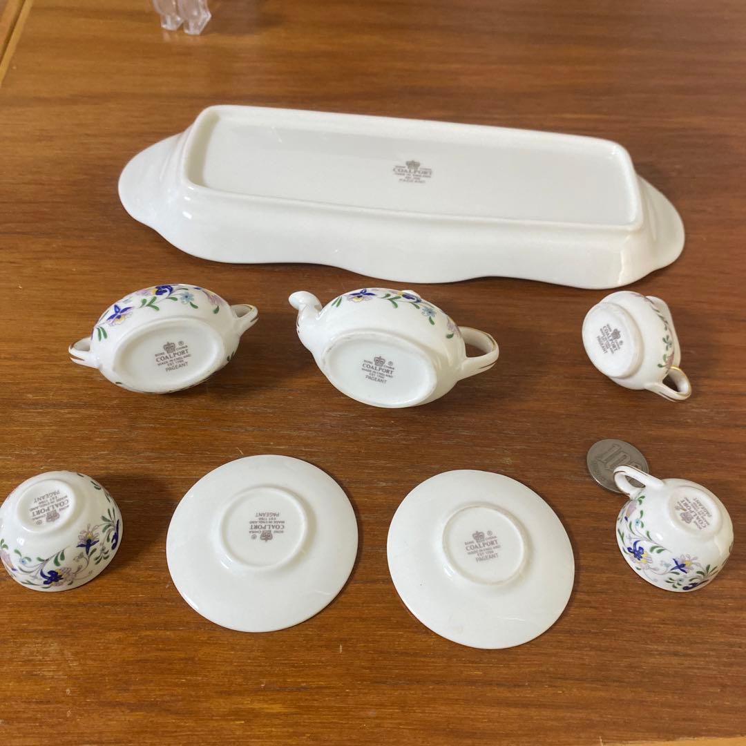 英国　コールポート パジェント　ペイジェント　ミニチュア　ティーセット