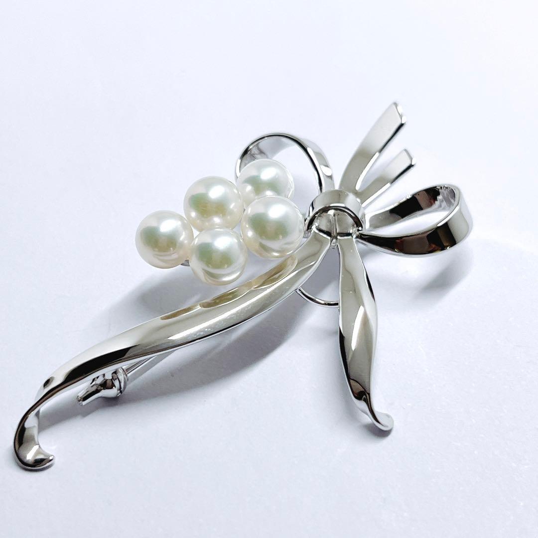 【未使用品級】✨MIKIMOTO ミキモト パール　ブローチ　リボン　愛子様