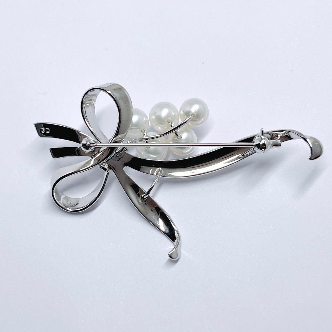 【未使用品級】✨MIKIMOTO ミキモト パール　ブローチ　リボン　愛子様