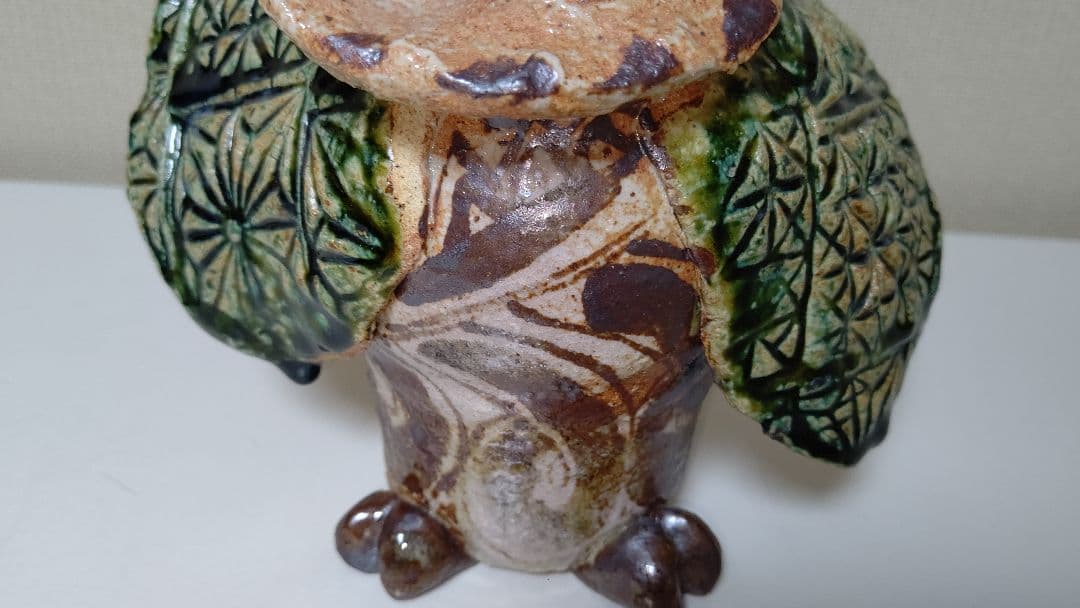 ふくろう 置物 一輪挿し 夢楽窯 織部 MURAKU 梟 フクロウ