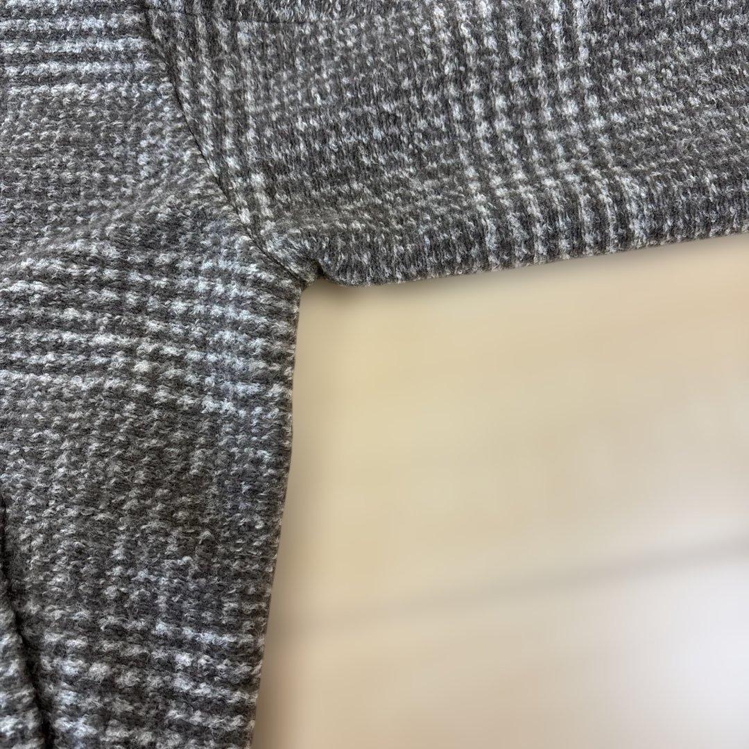 スピックアンドスパン　Wスライバーチェックハーフコート ブラウン36