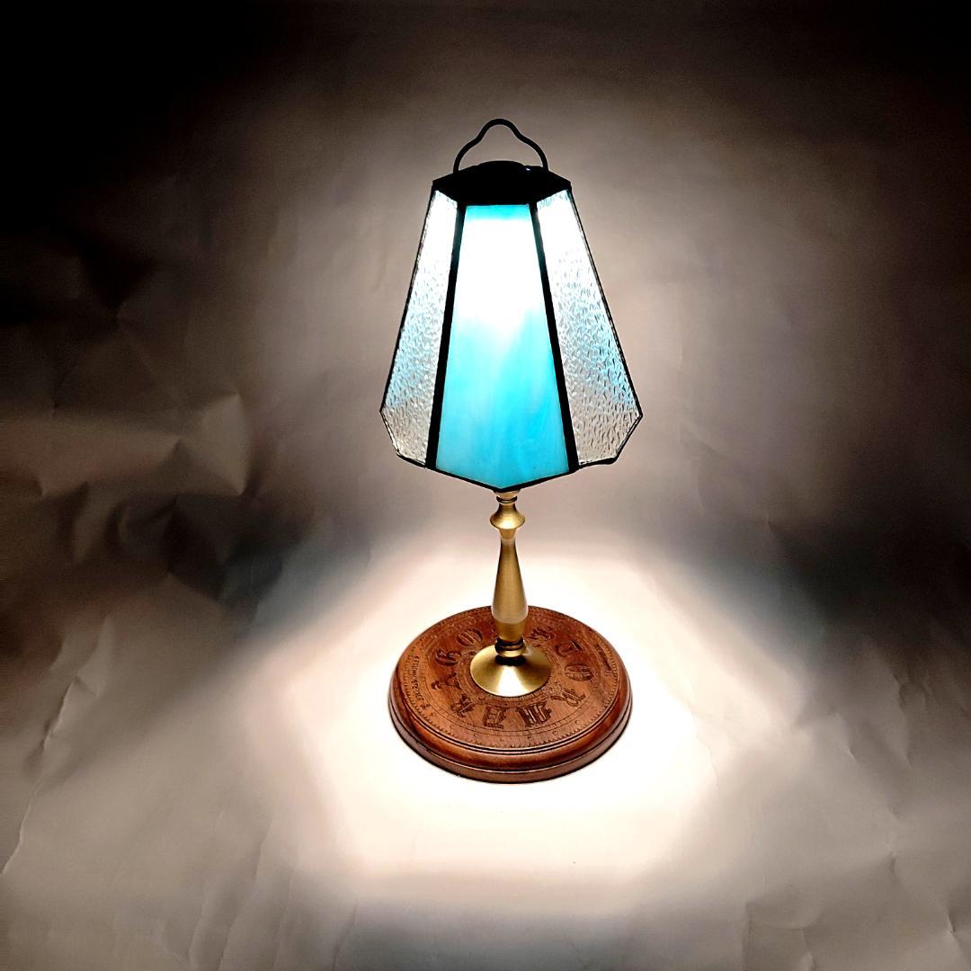 真鍮製　BRASS LAMP STAND　ステンドグラスシェード　セット