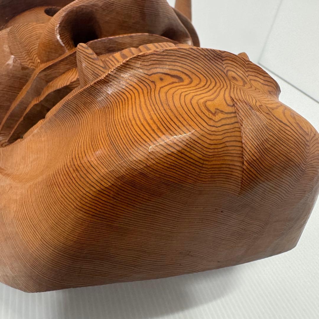 【極希少】 政落款 一刀彫 般若 能面 特大 木彫 迫力抜群 約50cm 逸品