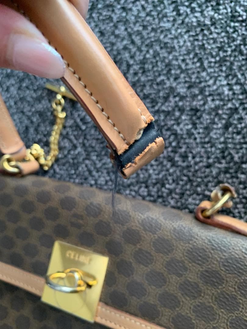 m*o様 【難あり】CELINE セリーヌ マカダム ハンドバッグ ガンチーニ