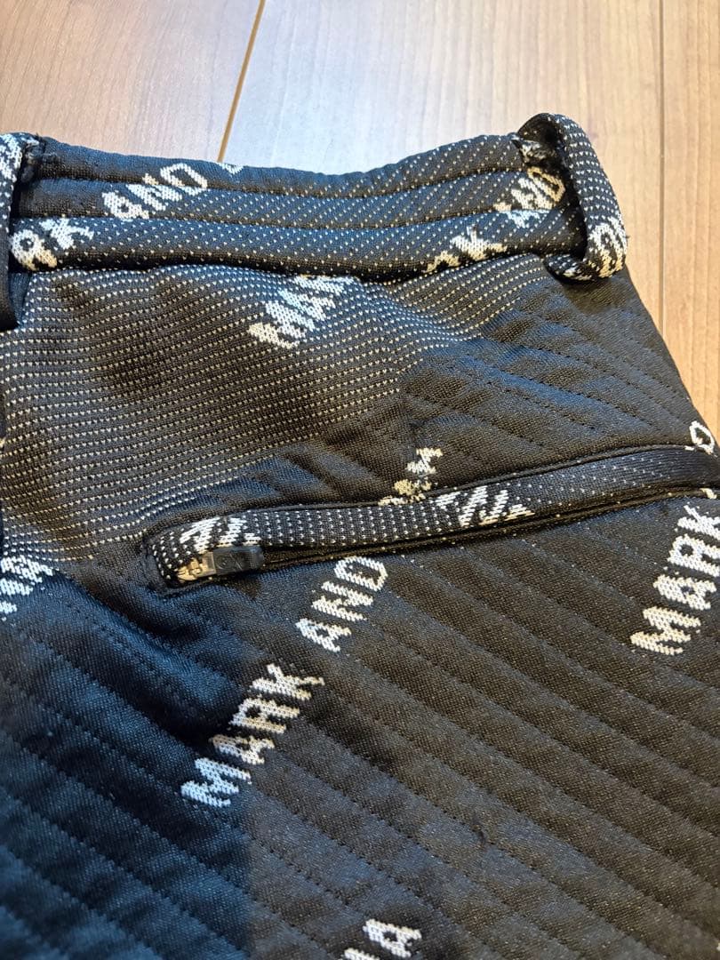 MARK&LONA マークアンドロナ　総柄　ロゴ　パンツ　メンズ　ゴルフ 黒　S