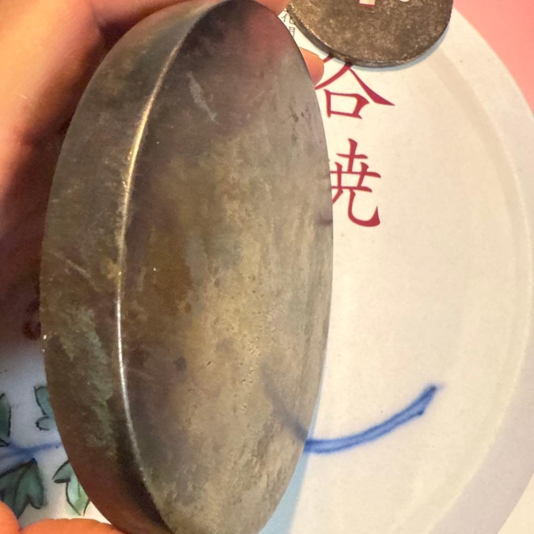 江戸時代　希少美品　古鏡　和鏡　銅鶴亀松のデザイン　天正出雲守