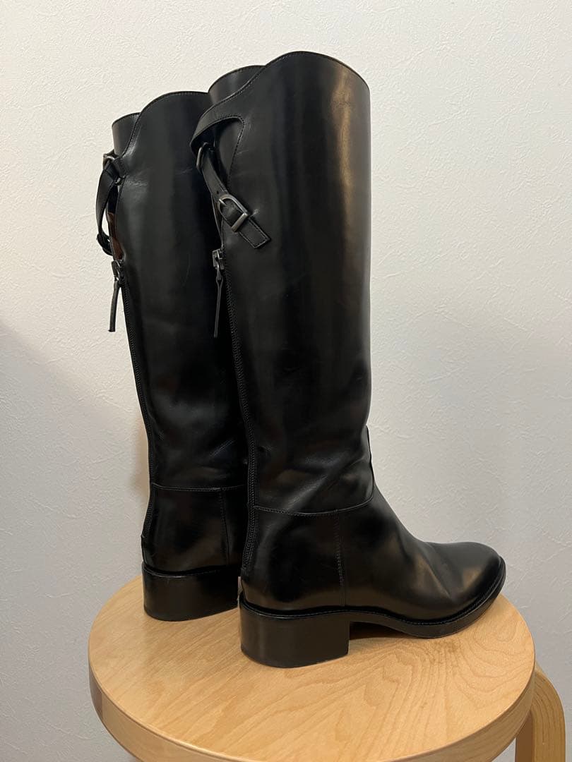 SARTORE サルトル バックベルト ロングブーツ 黒 35