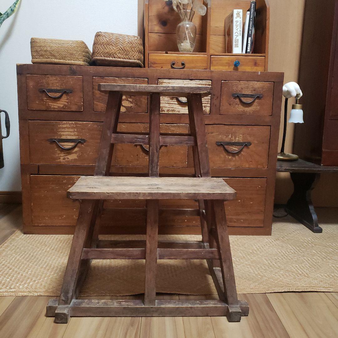 庄内踏み台 櫓 踏み台 やぐら組み 無垢 踏台 陳列棚 台 飾り棚 花台 民芸