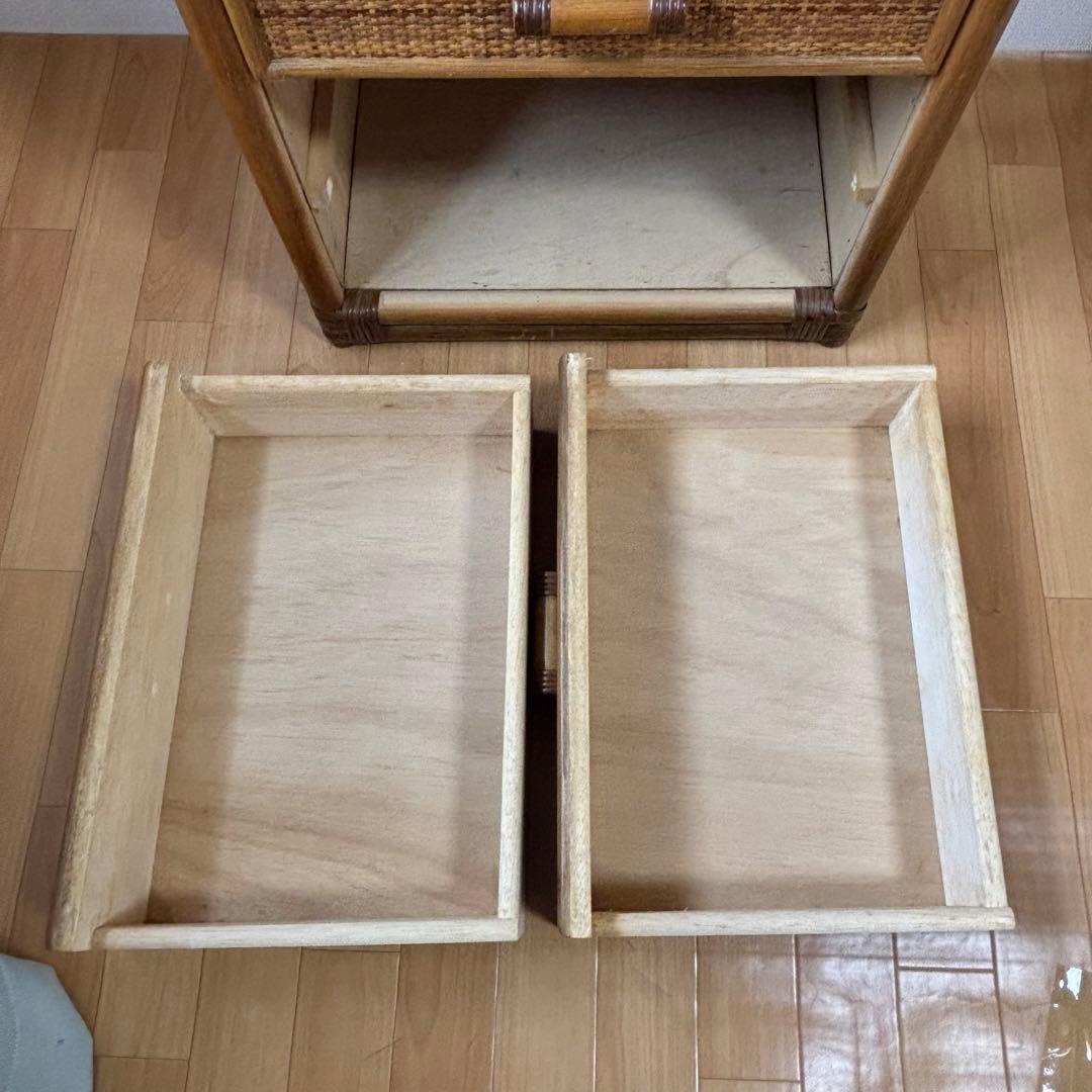 藤ラタン　チェスト　6段引き出し　カゴ収納家具　箪笥　整理棚