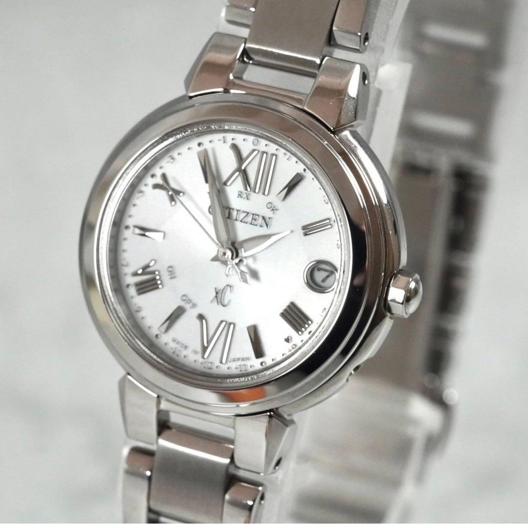 美品☆CITIZEN シチズン XC レディース時計 ステンレス 電波ソーラー