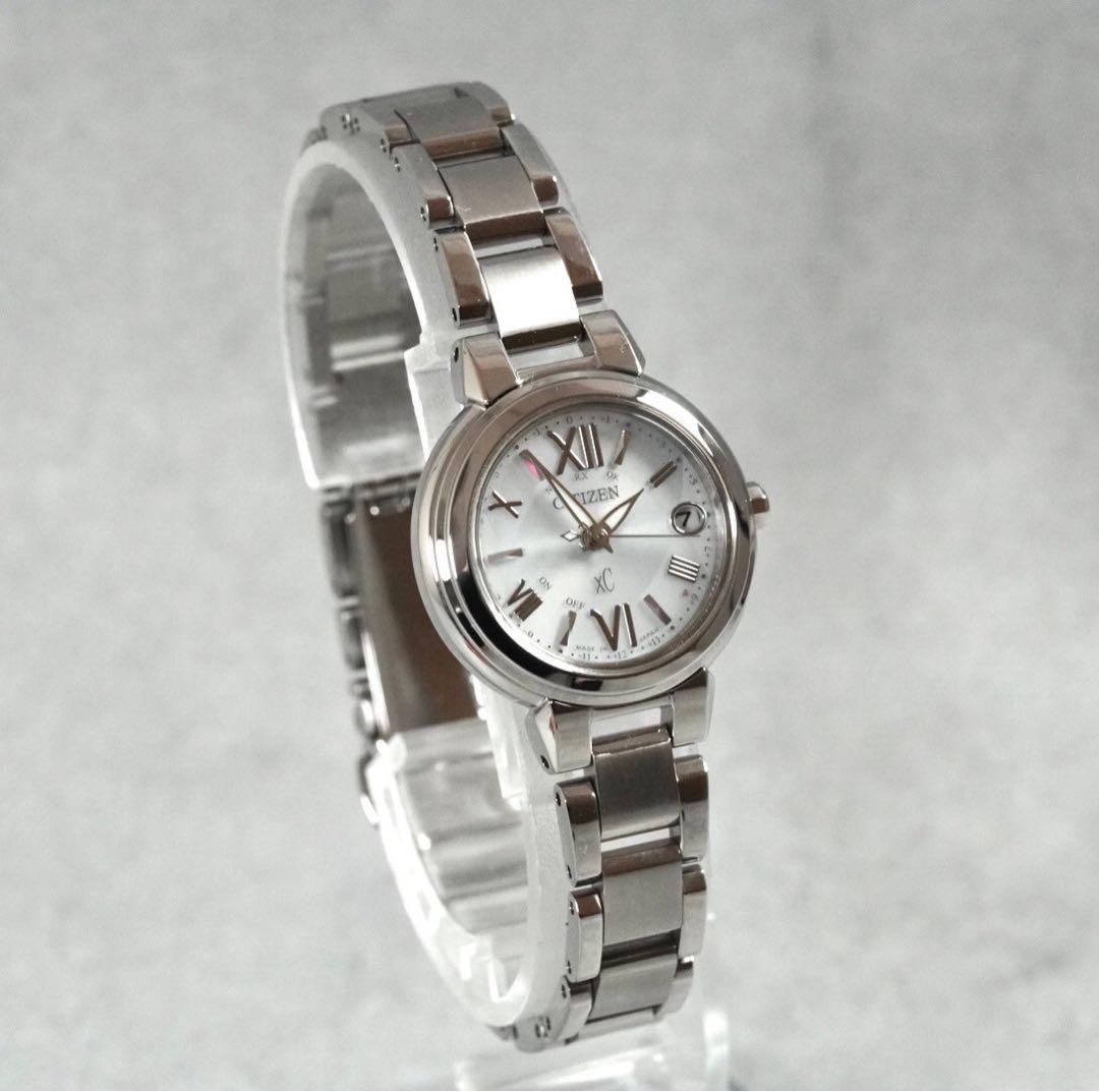 美品☆CITIZEN シチズン XC レディース時計 ステンレス 電波ソーラー