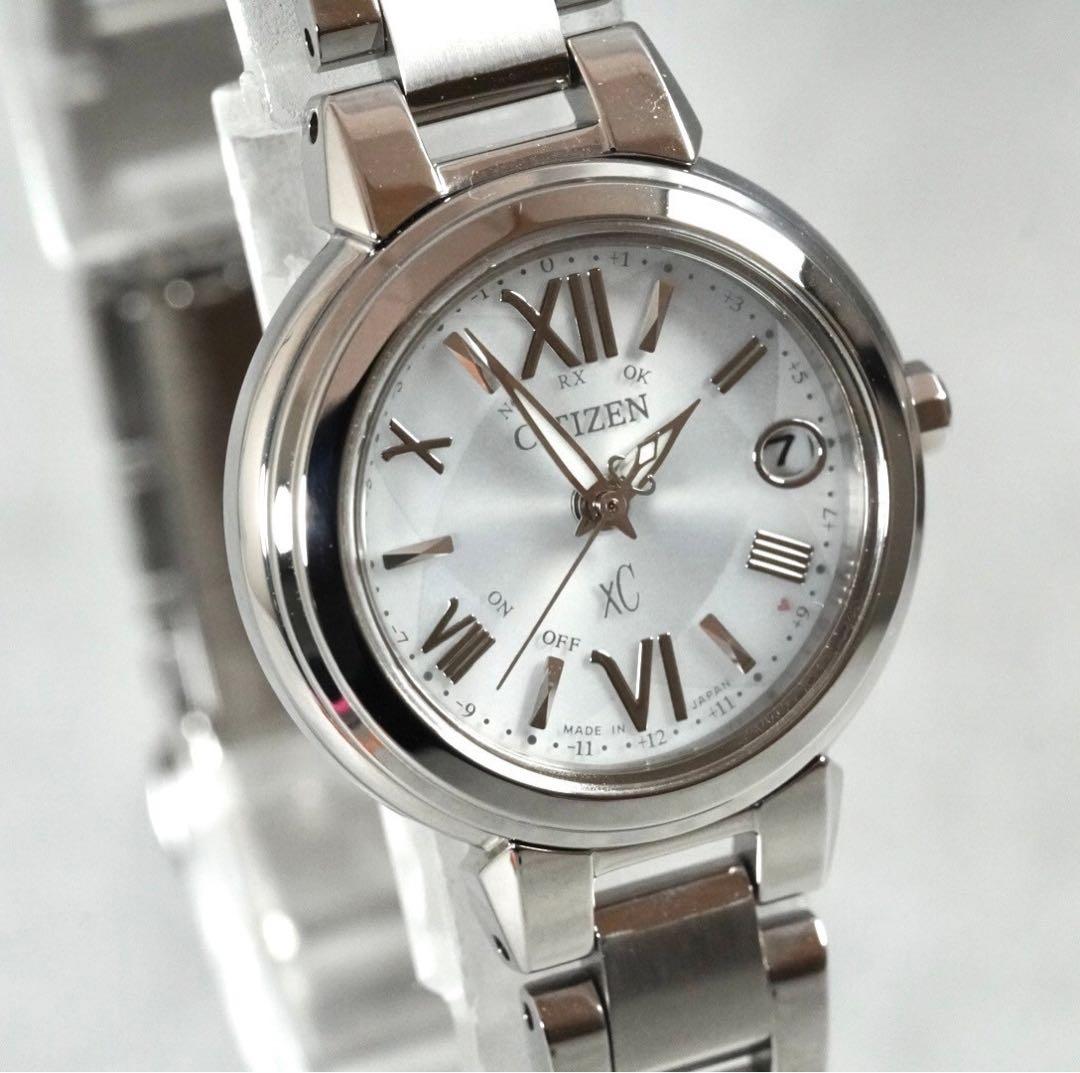 美品☆CITIZEN シチズン XC レディース時計 ステンレス 電波ソーラー