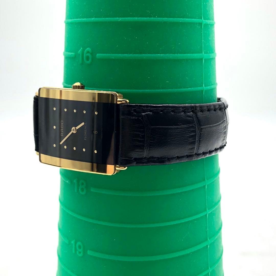 ✨美品・稼働✨ラドー フローレンス 腕時計 スクエア デイト 黒文字盤