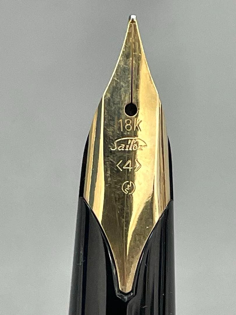 【未使用】セーラー万年筆　スターリングシルバー　18K 　＜4＞ 格子柄