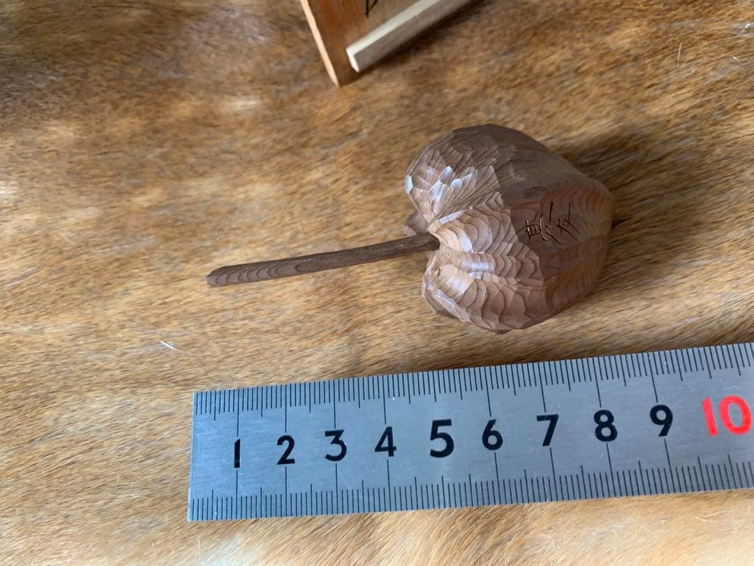 茶道具 木地 一位木 津田 亮友 作 ほおずき型木製 茶道具 置物