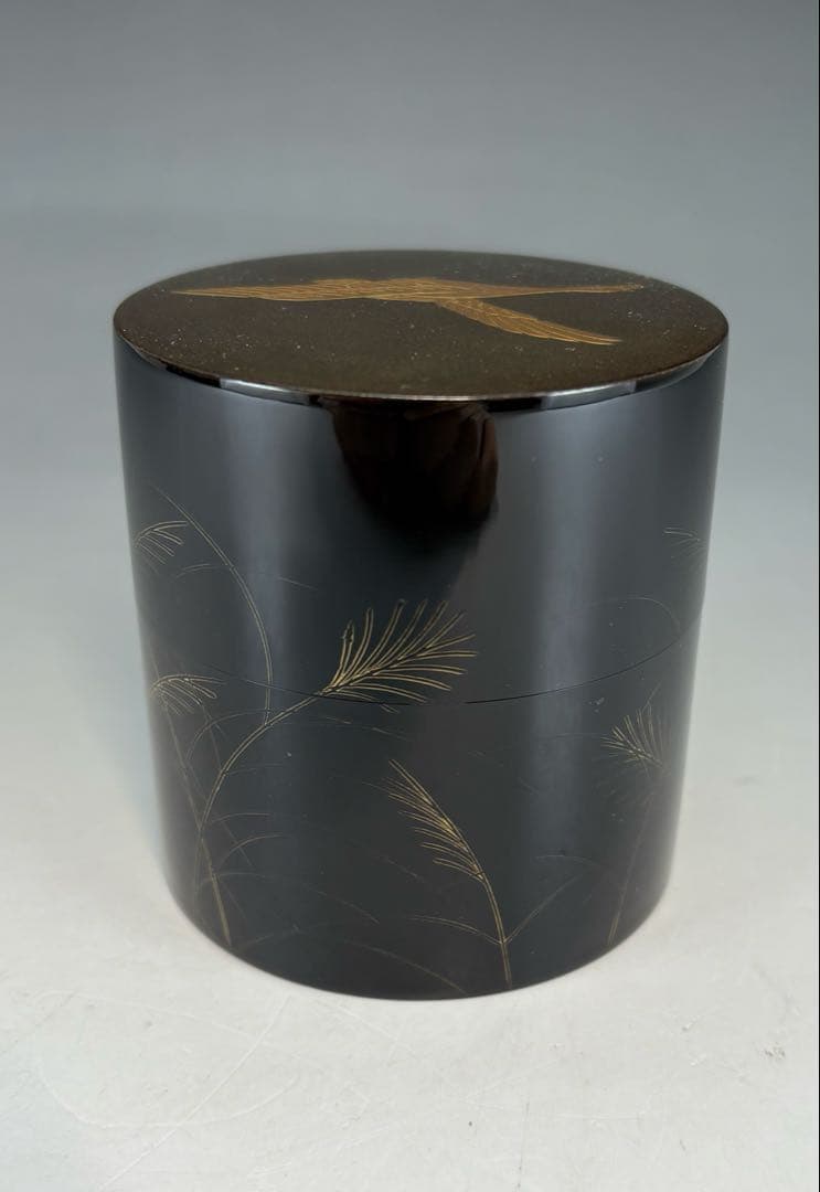 【中古品】中村宗悦造　月に雁蒔絵中次棗（共箱）USED〈税込•送料込〉