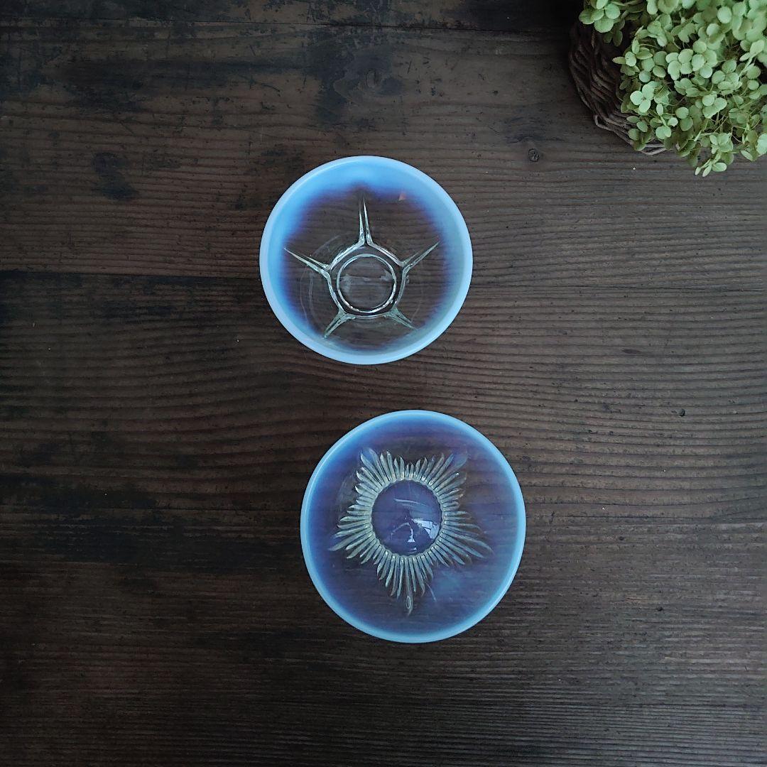 【ご成約】染付 線描 花クルス文 7寸皿と 骨董の器 おまとめ