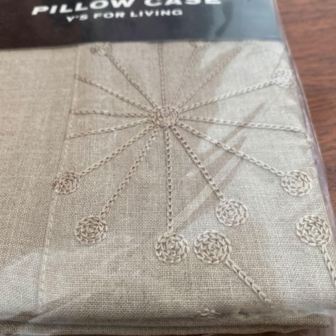 枕カバー 麻100% リネン刺繍