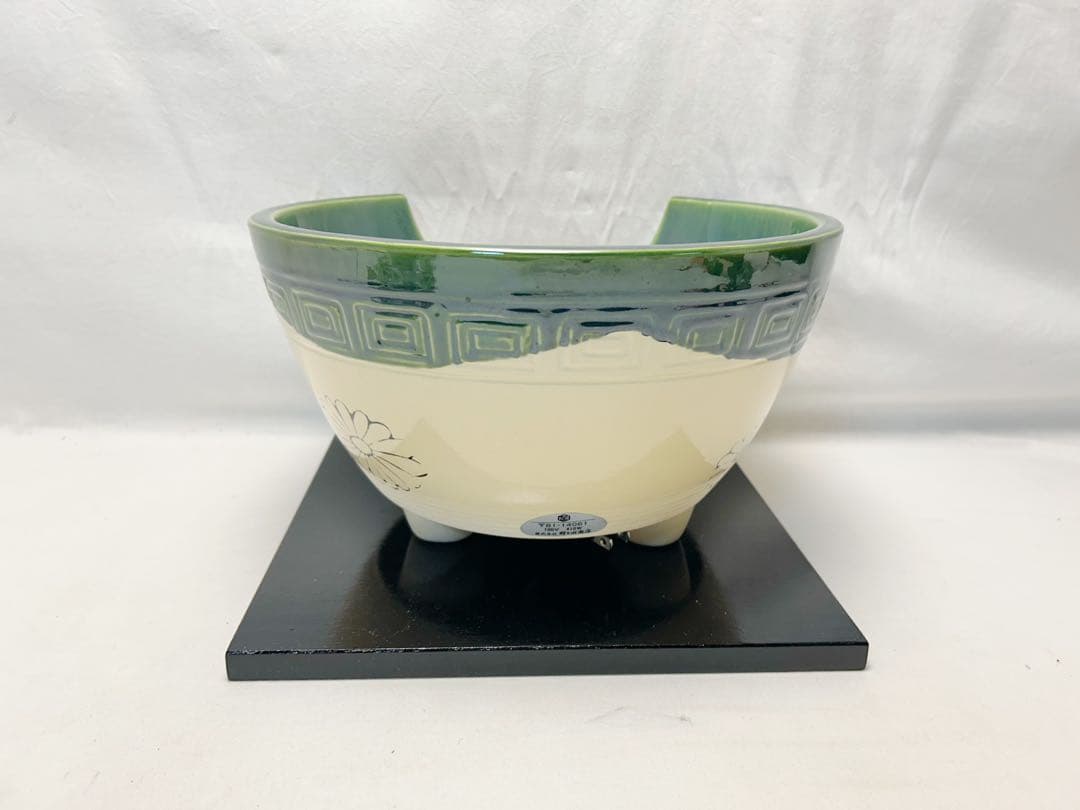 美品 茶道具 高橋敬典 間取松竹地紋 羽子板釜 野々田織部 風炉型電熱器 共箱