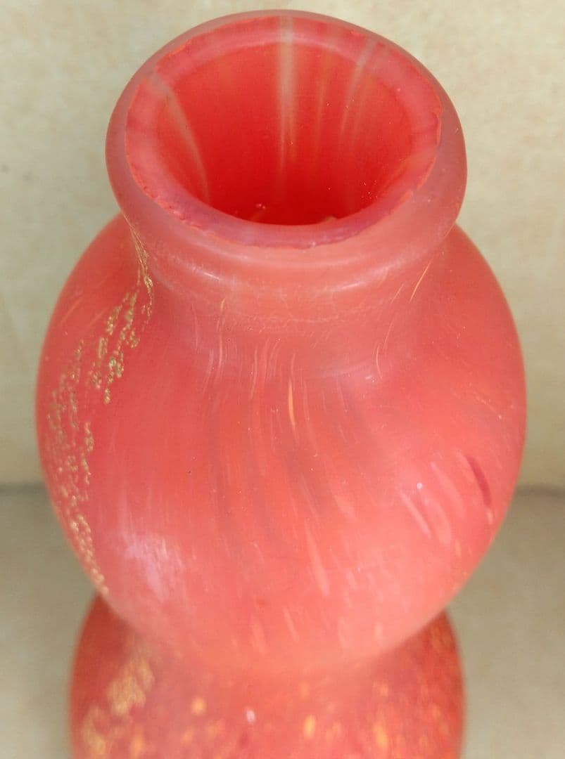 【本物保証】藤田喬平 手吹 金彩花瓶 共箱 美品 高さ23㎝ 個展出品作