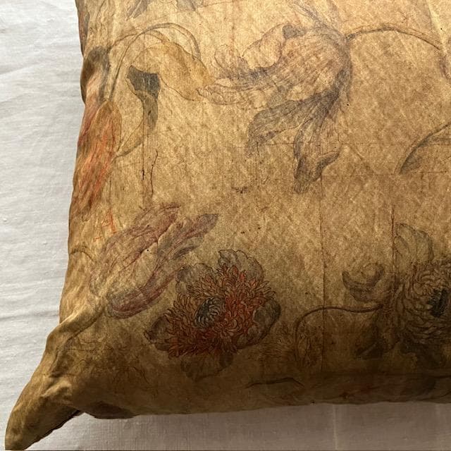 希少5万ハウスオブリリア植物柄クッションアスティエ・ド・ヴィラットコーラルタスク