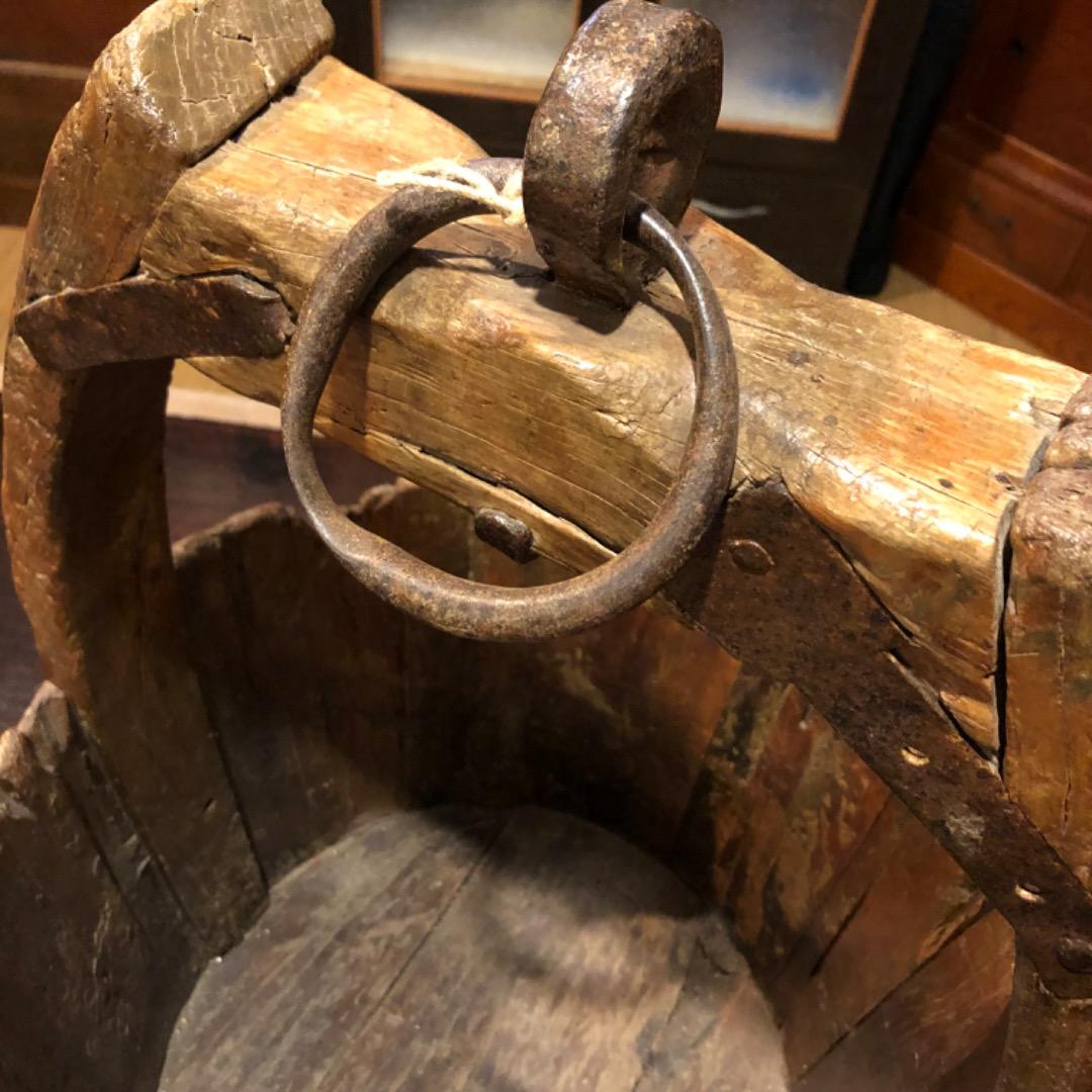 アンティーク　木製　手桶　古物　古道具　コレクション　昭和レトロ　蚤の市